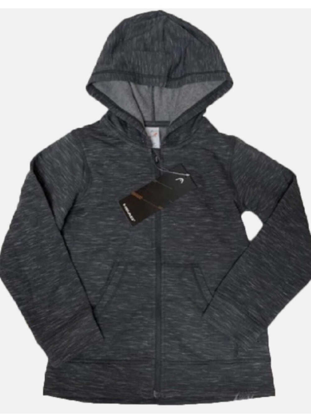 HEAD Kids' Dark Gray Full-Zip Hoodie, Medium 10/12